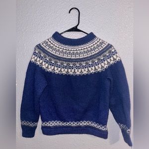 Vintage O. Allers Gergen Norway Pure Wool Hand-Knitted Crewneck Sweater